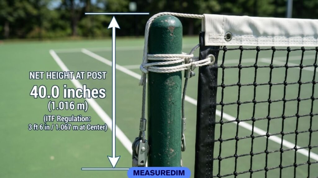 A Tennis Net Where It Meets the Posts