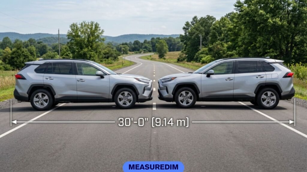 Two Mid-Size Cars, Bumper to Bumper